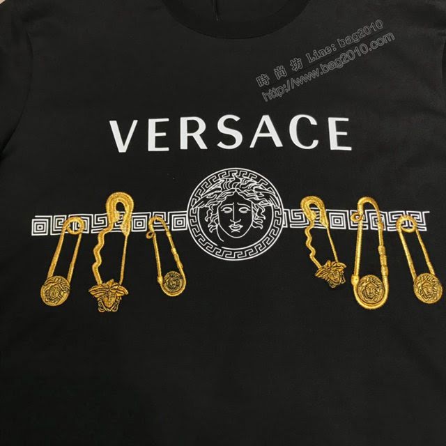 Versace男短袖 範思哲2020新款男裝 重工釘珠片男T恤  tzy2392